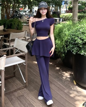 Short sleeve micro speaker long pants summer T-shirt 3pcs set