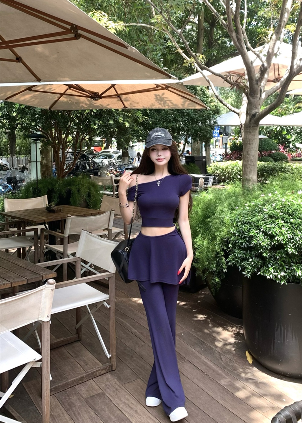 Short sleeve micro speaker long pants summer T-shirt 3pcs set