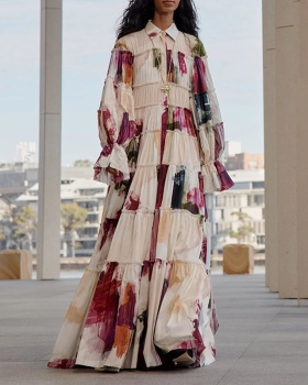 Slim loose dress large yard long sleeve long dress