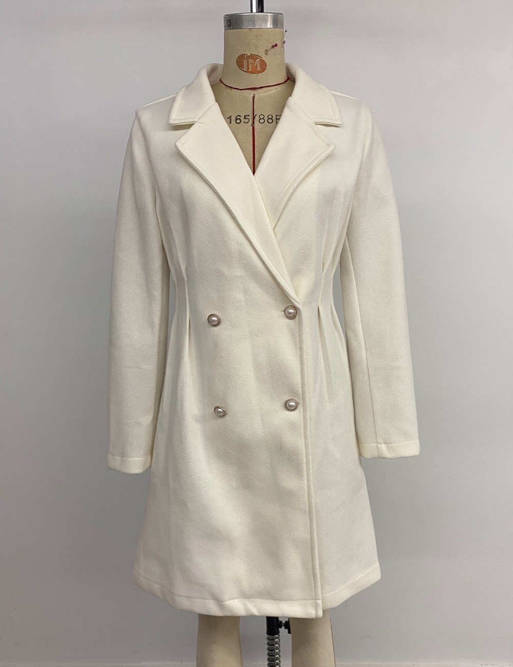 Pure buckle decoration temperament chanelstyle woolen coat
