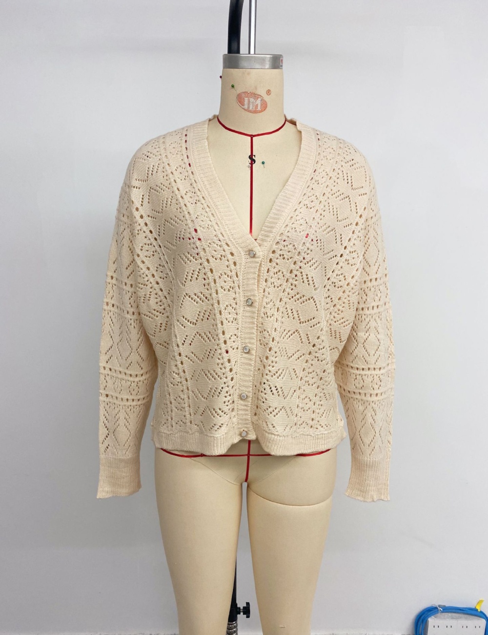 All-match autumn fresh cardigan hollow pure sweater