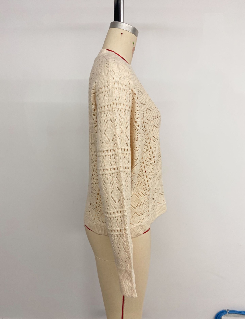 All-match autumn fresh cardigan hollow pure sweater