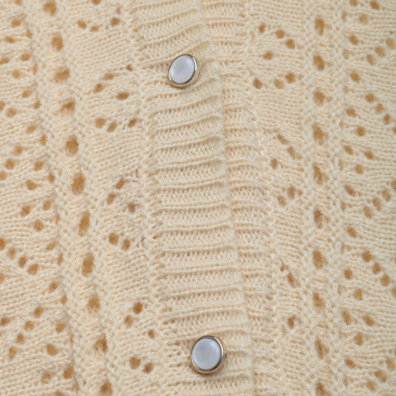 All-match autumn fresh cardigan hollow pure sweater