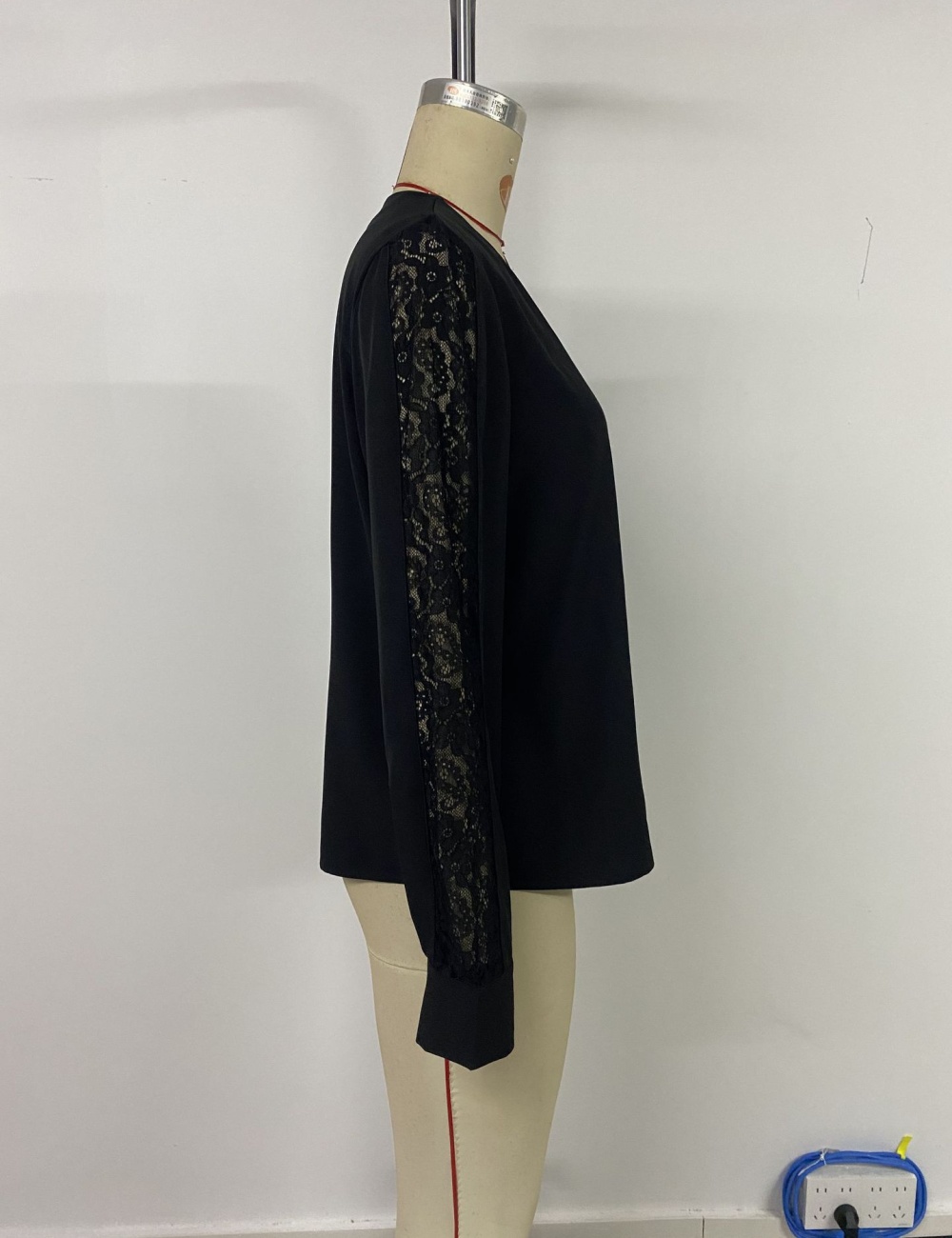 Loose long sleeve elegant temperament splice shirt