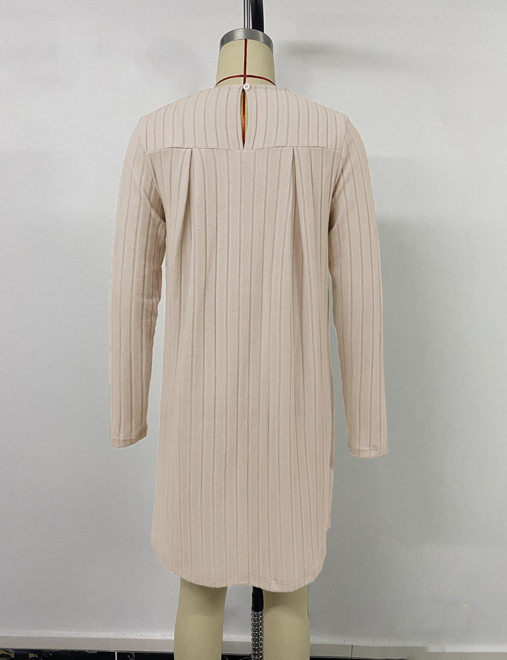 Autumn crimp pure straight pit stripe dress