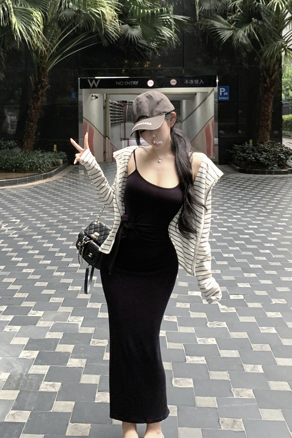 Long sleeve cardigan bandage strap dress a set