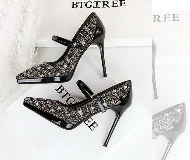 Banquet low high-heeled shoes pointed shoes for women
