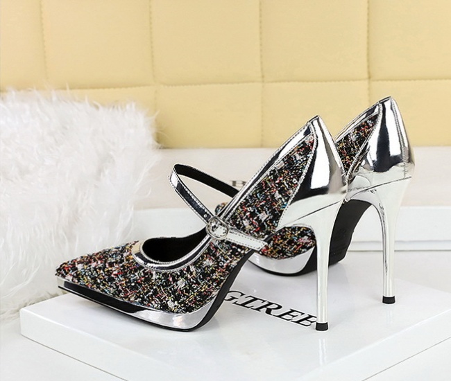 Banquet low high-heeled shoes pointed shoes for women