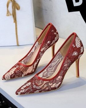 European style gauze high-heeled shoes sexy fine-root shoes