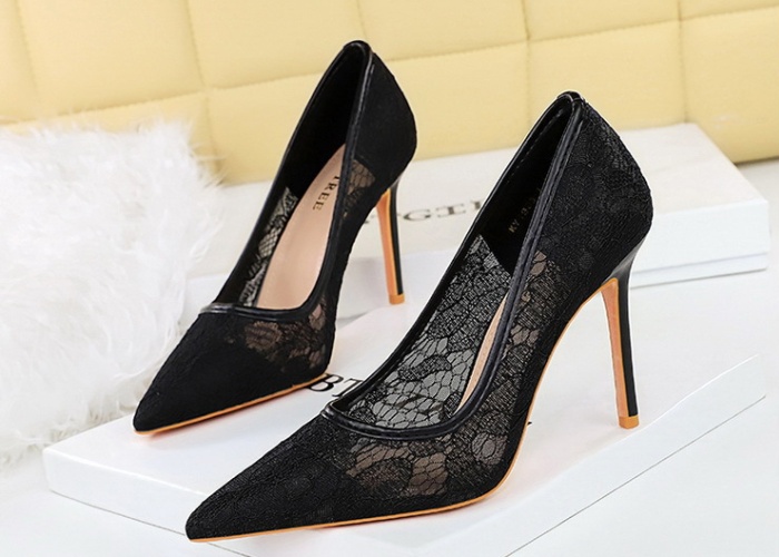European style gauze high-heeled shoes sexy fine-root shoes