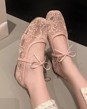 Low retro flattie France style lazy shoes