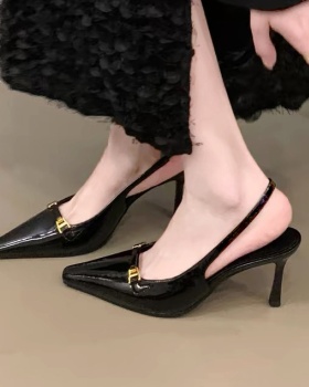 Temperament sandals patent leather shoes for women