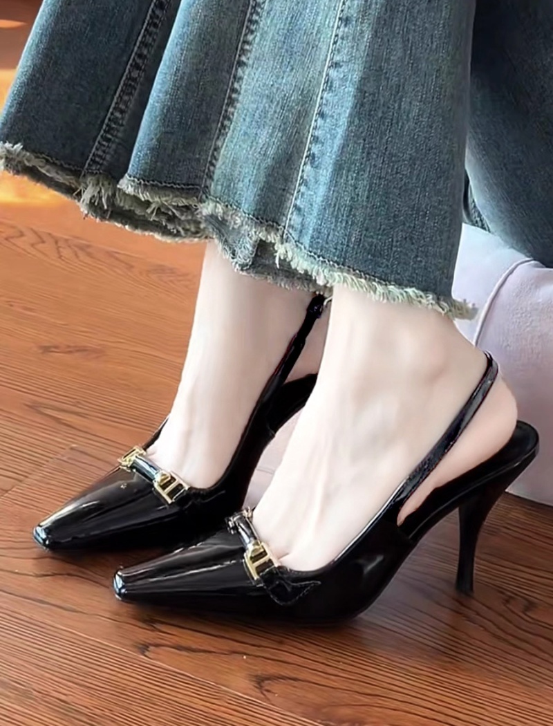 Temperament sandals patent leather shoes for women