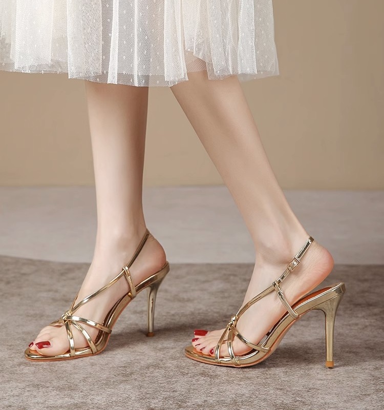 Lady high-heeled shoes open toe sandals for women