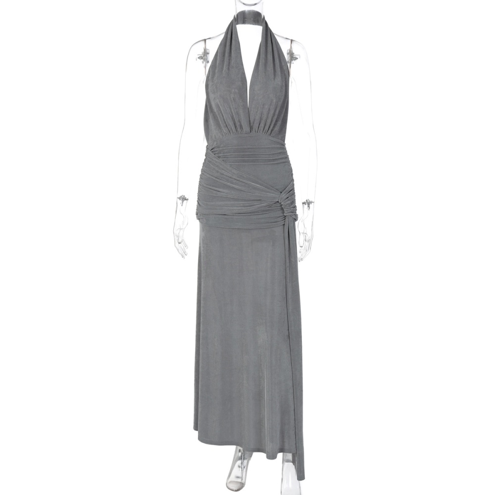 Summer sexy fashion streamer halter dress for women