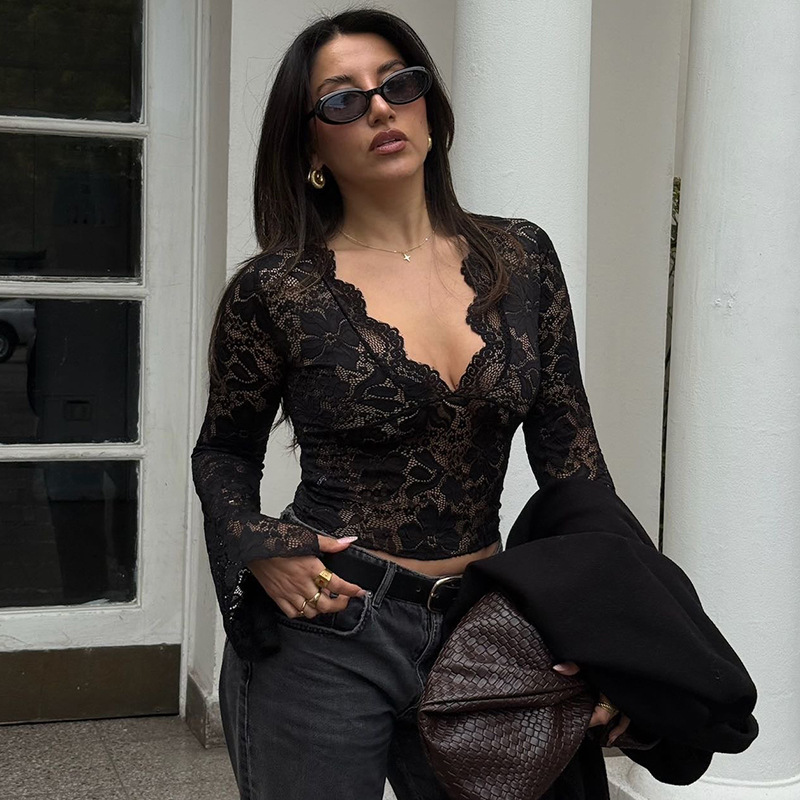 Sexy European style long sleeve T-shirt for women