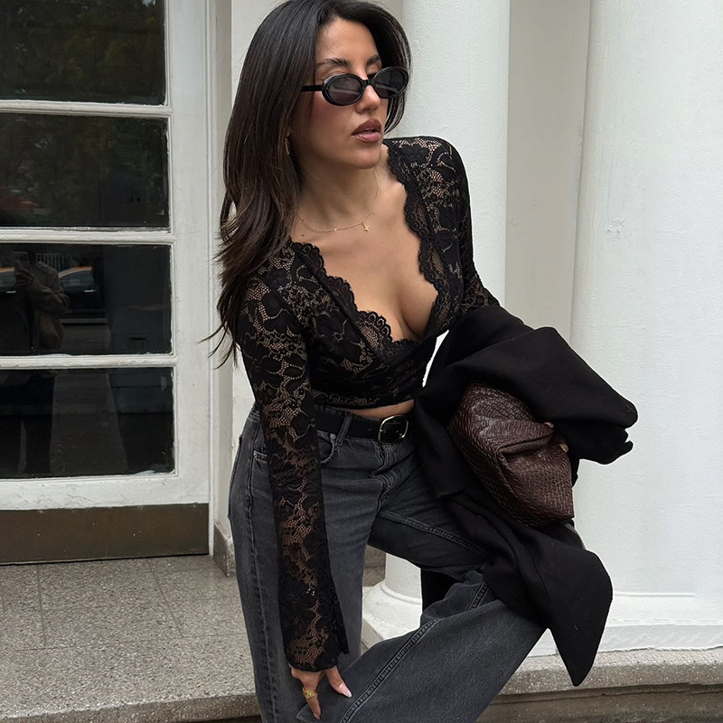 Sexy European style long sleeve T-shirt for women