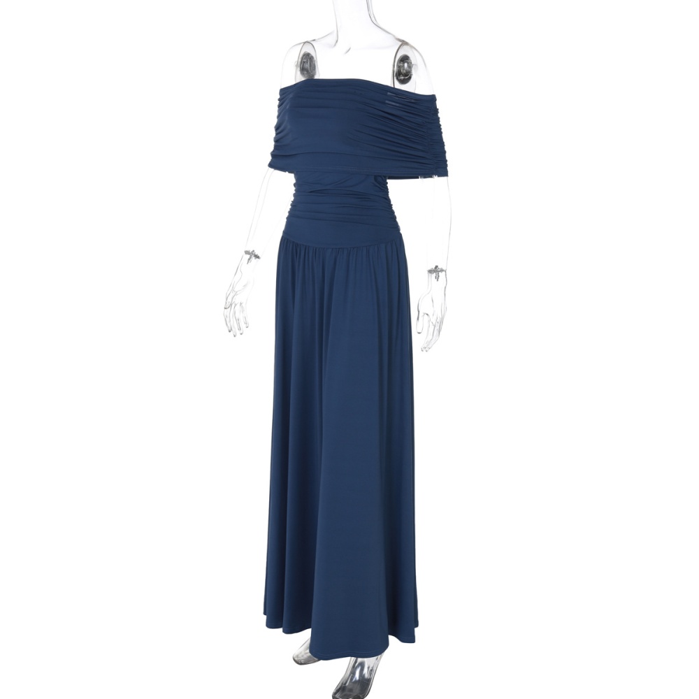 Horizontal collar pure temperament dress