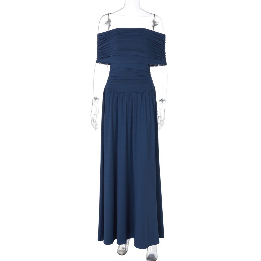 Horizontal collar pure temperament dress