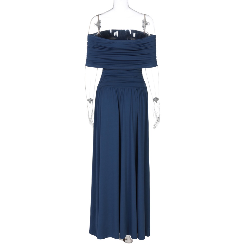 Horizontal collar pure temperament dress