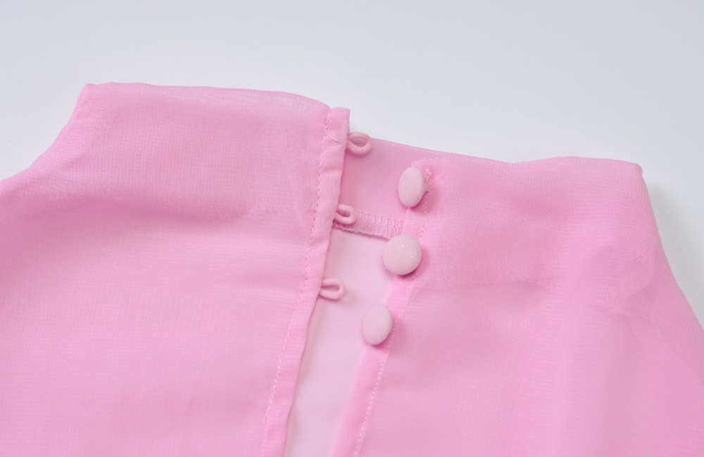 Chiffon long sleeve perspective crinkling summer dress