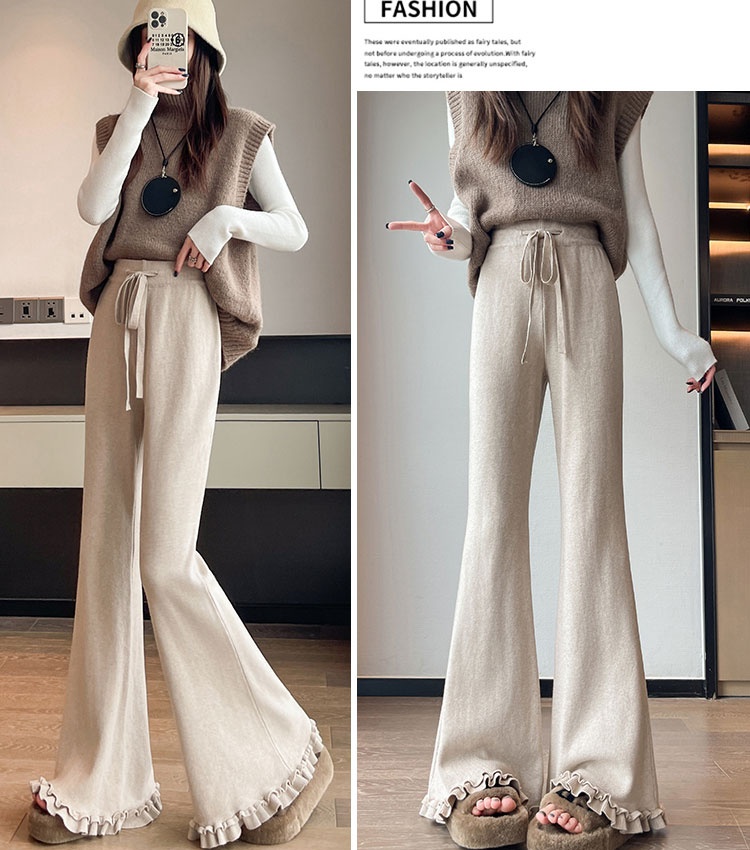 Slim pants micro speaker flare pants for women