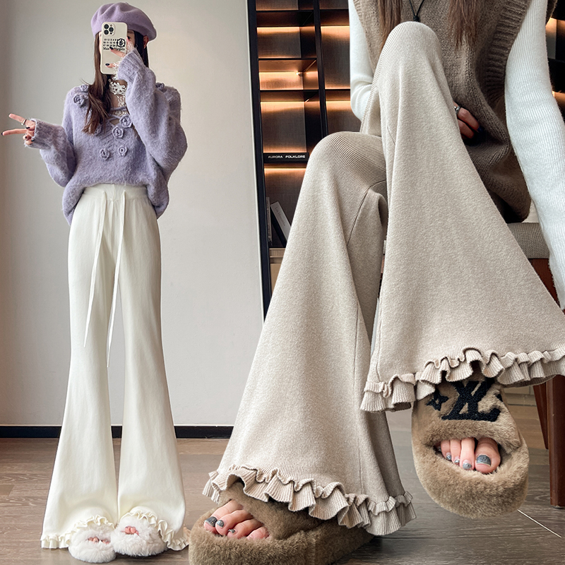 Slim pants micro speaker flare pants for women