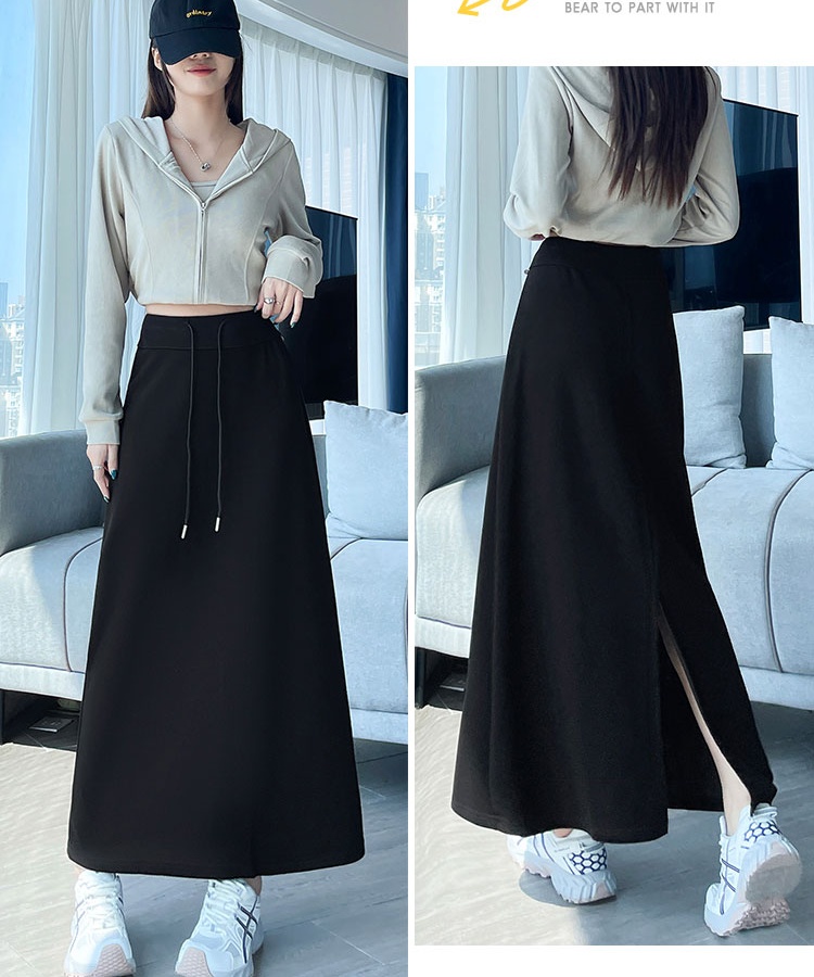After the split long skirt slim one step skirt for women
