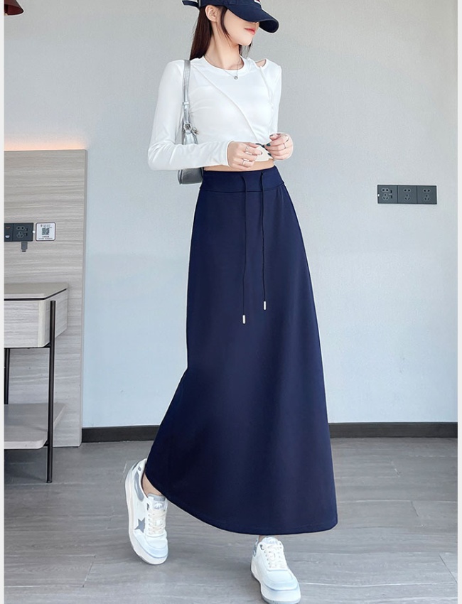 After the split long skirt slim one step skirt for women