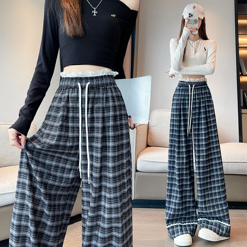 Sueding casual pants wide leg pants for women