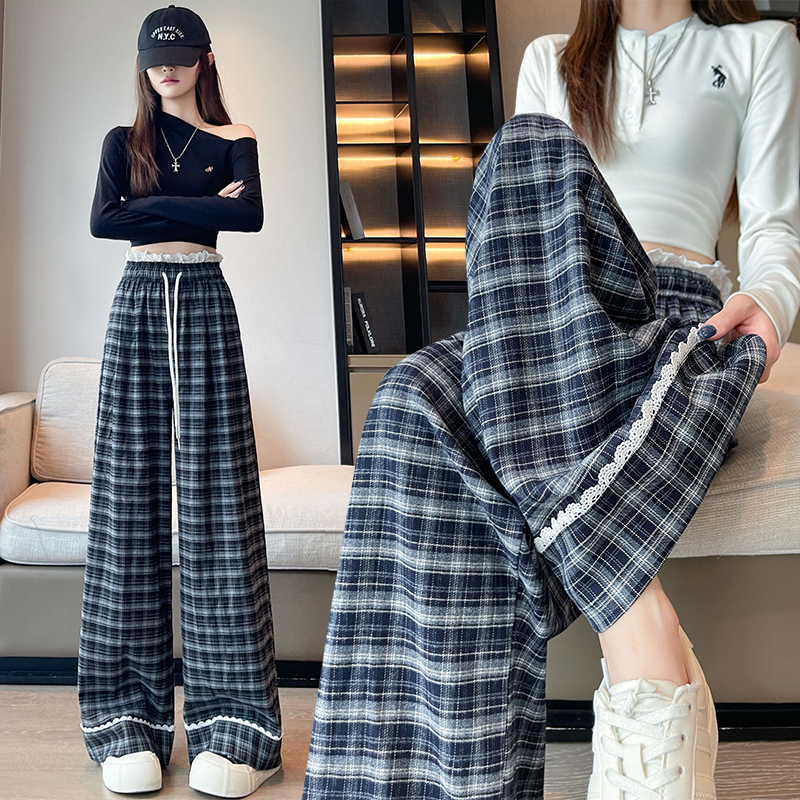 Sueding casual pants wide leg pants for women