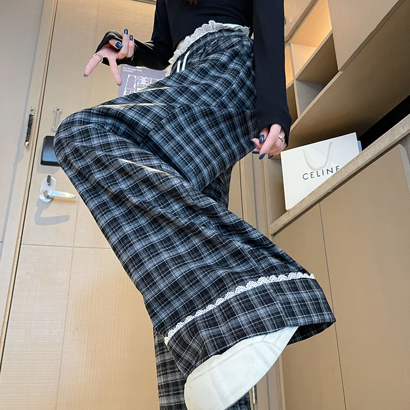 Sueding casual pants wide leg pants for women