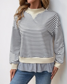 European style all-match half high collar hoodie
