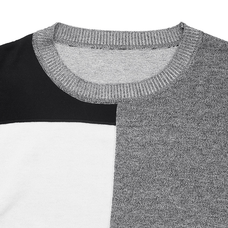 Box loose mixed colors long sleeve sweater for women