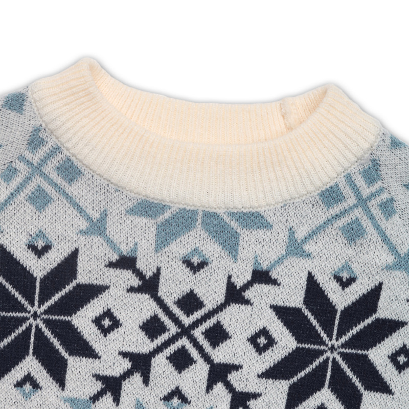 Snowflake autumn and winter round neck long sleeve sweater