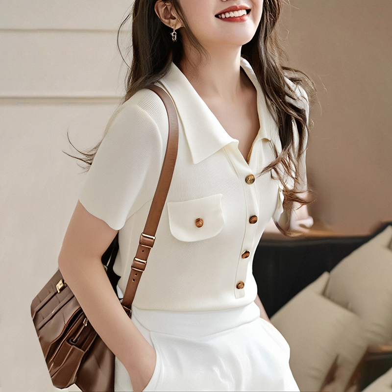 Chanelstyle short tops summer sweater for women