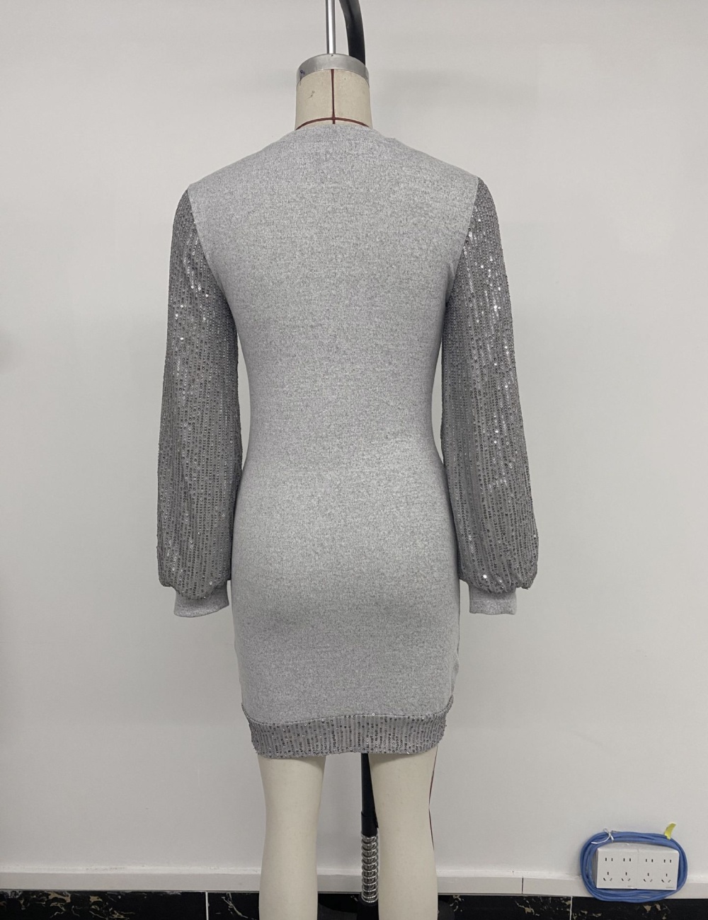 Long sleeve party banquet ladies package hip dress