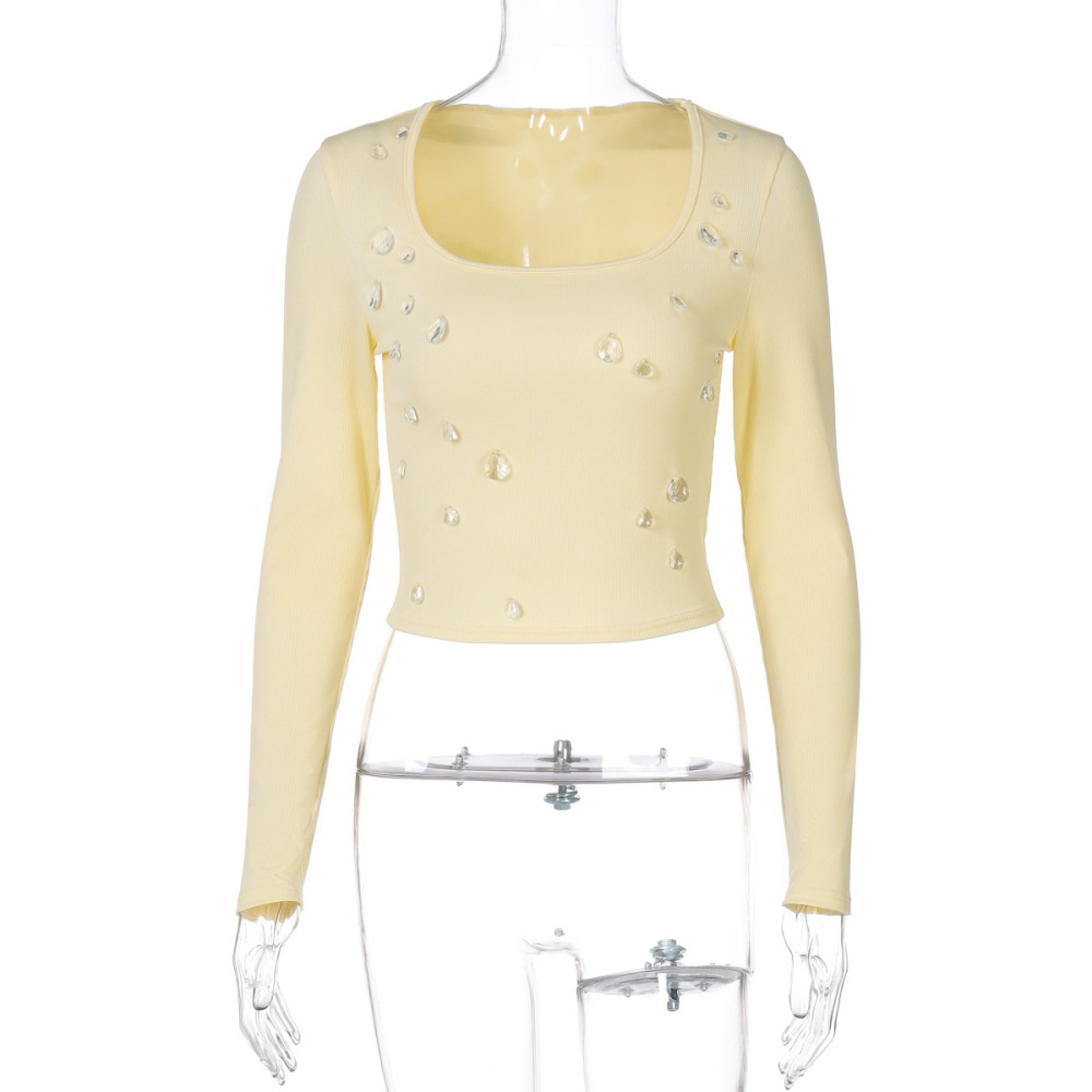U-neck accessories summer T-shirt for women
