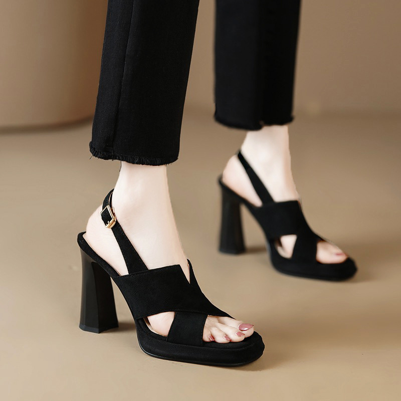 Thick temperament sandals open toe platform for women
