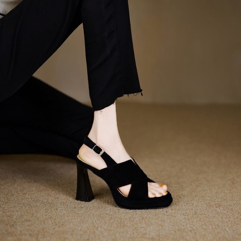Thick temperament sandals open toe platform for women