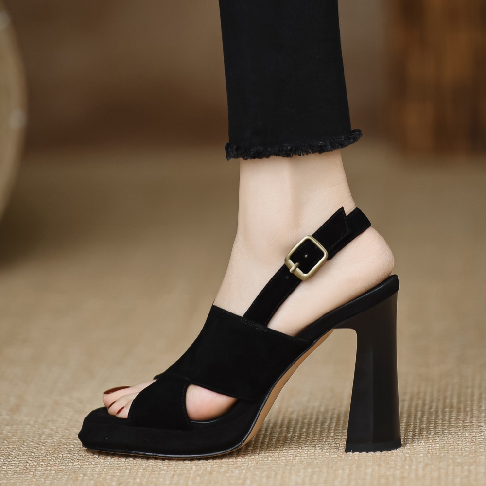 Thick temperament sandals open toe platform for women