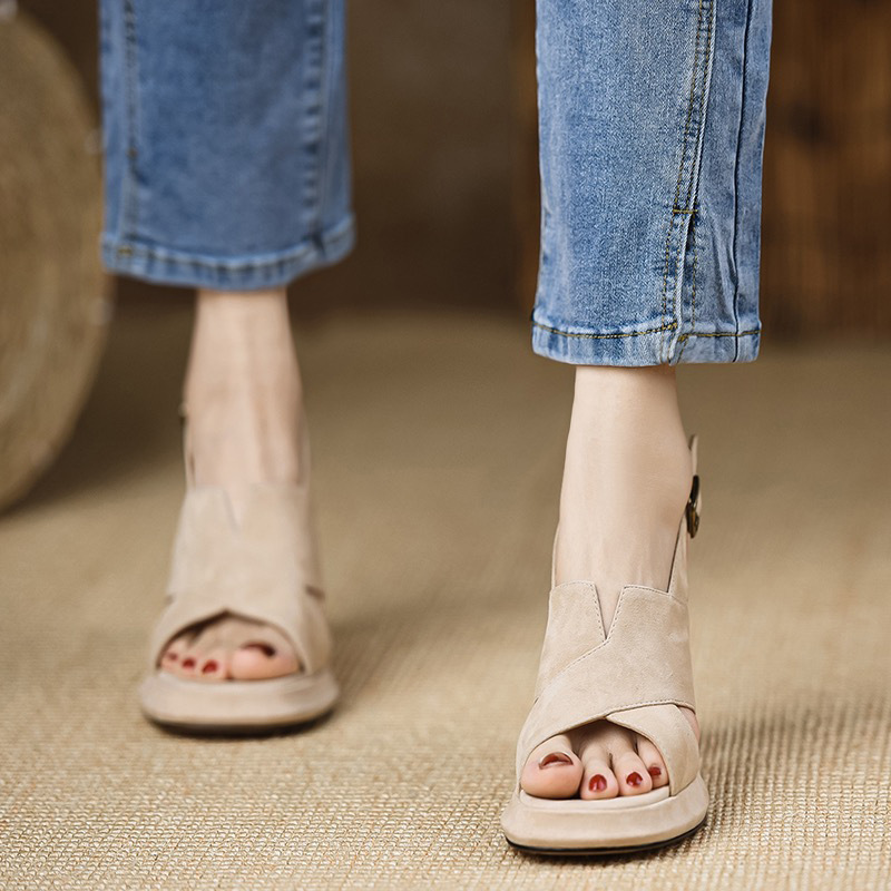 Thick temperament sandals open toe platform for women