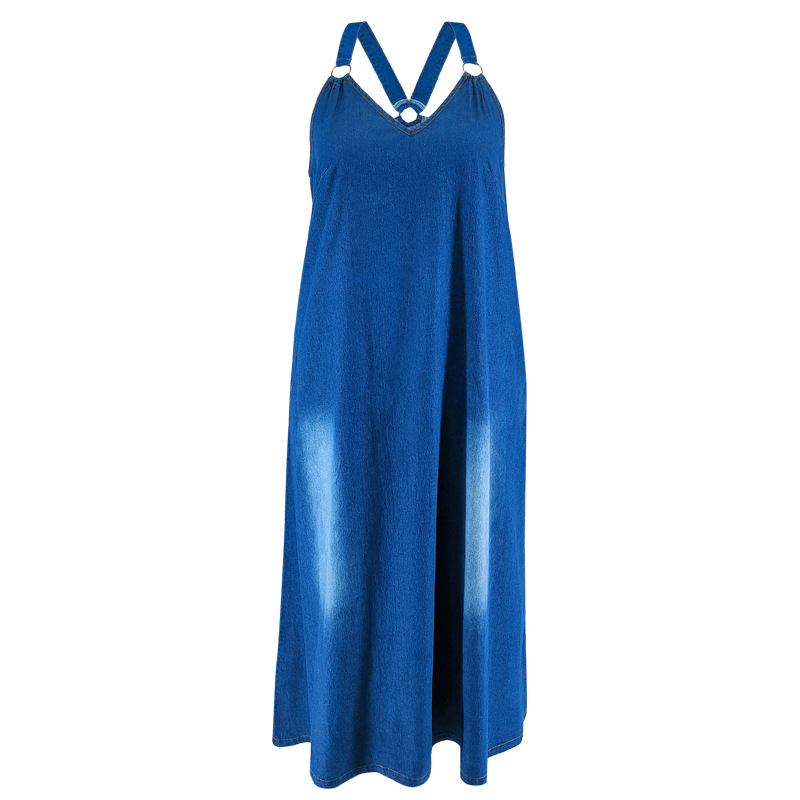 Elegant V-neck European style summer sleeveless dress