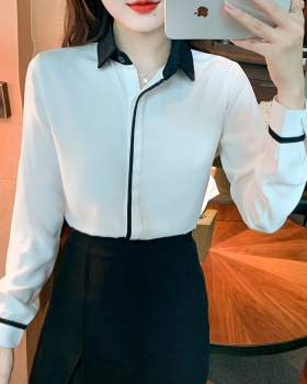 Autumn all-match tops niche mixed colors shirt for women