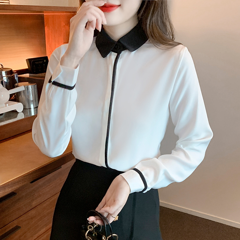Autumn all-match tops niche mixed colors shirt for women