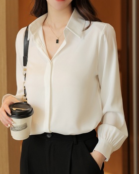 Profession long sleeve white shirt France style chiffon tops