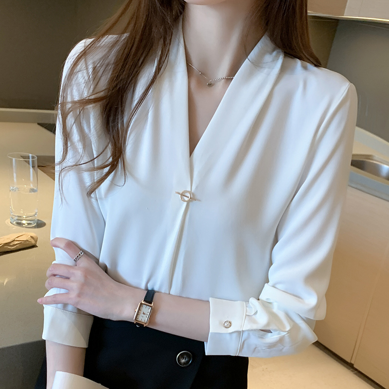 Western style chiffon retro shirt niche spring tops