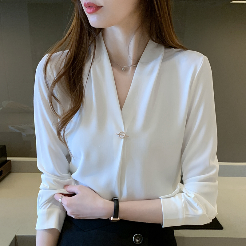 Western style chiffon retro shirt niche spring tops