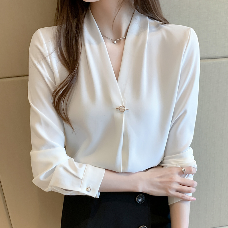 Western style chiffon retro shirt niche spring tops