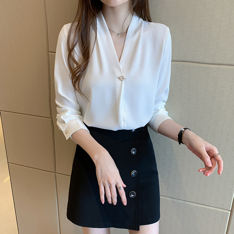 Western style chiffon retro shirt niche spring tops